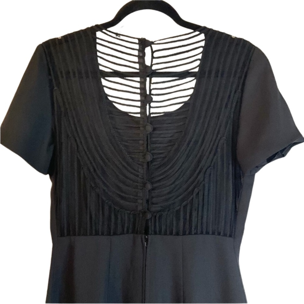 Corporate Goth Vintage Embroidered Back Shift Dress